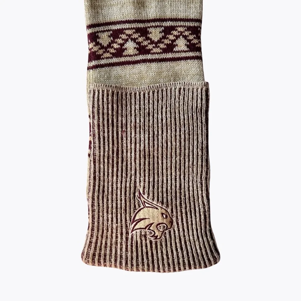 Adidas Texas State Bobcats Knit Scarf OS 62” Vintage Collegiate